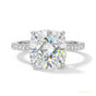2.50 ct DEW Certified Cushion Cut White Moissanite Solitaire Ring 18K Gold Plated Verme 18K Gold Plated