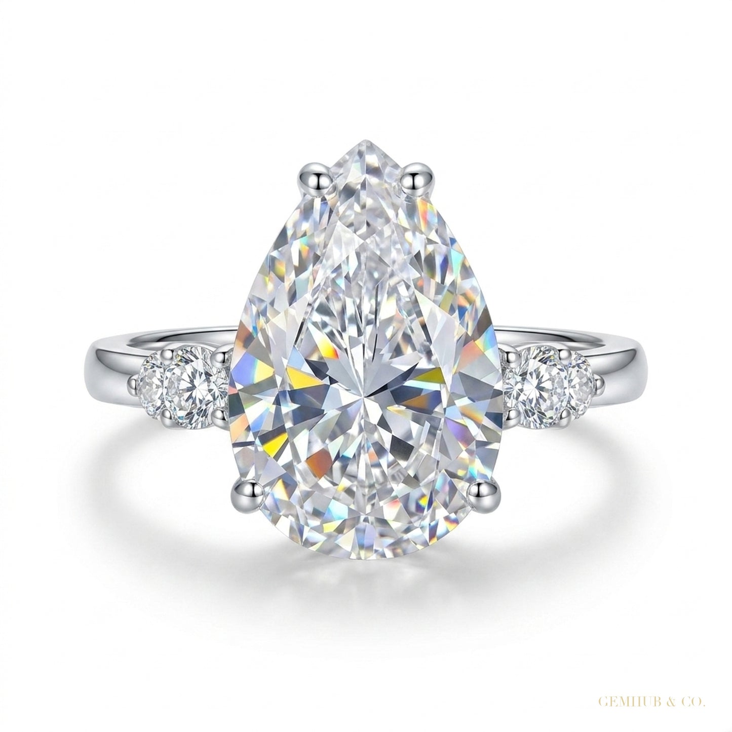 2.50 ct DEW Off White Moissanite Solitaire Ring in Birthday Gift Women 18K Gold Plated 18K Gold Plated – white background main image