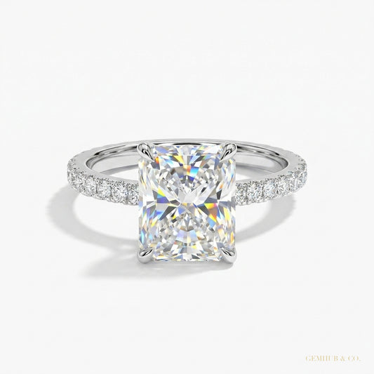 2.50 ct DEW Off White Treated Moissanite Ring in – Sparkle & Luster 18K Gold Plated Ver 18K Gold Plated – white background main image