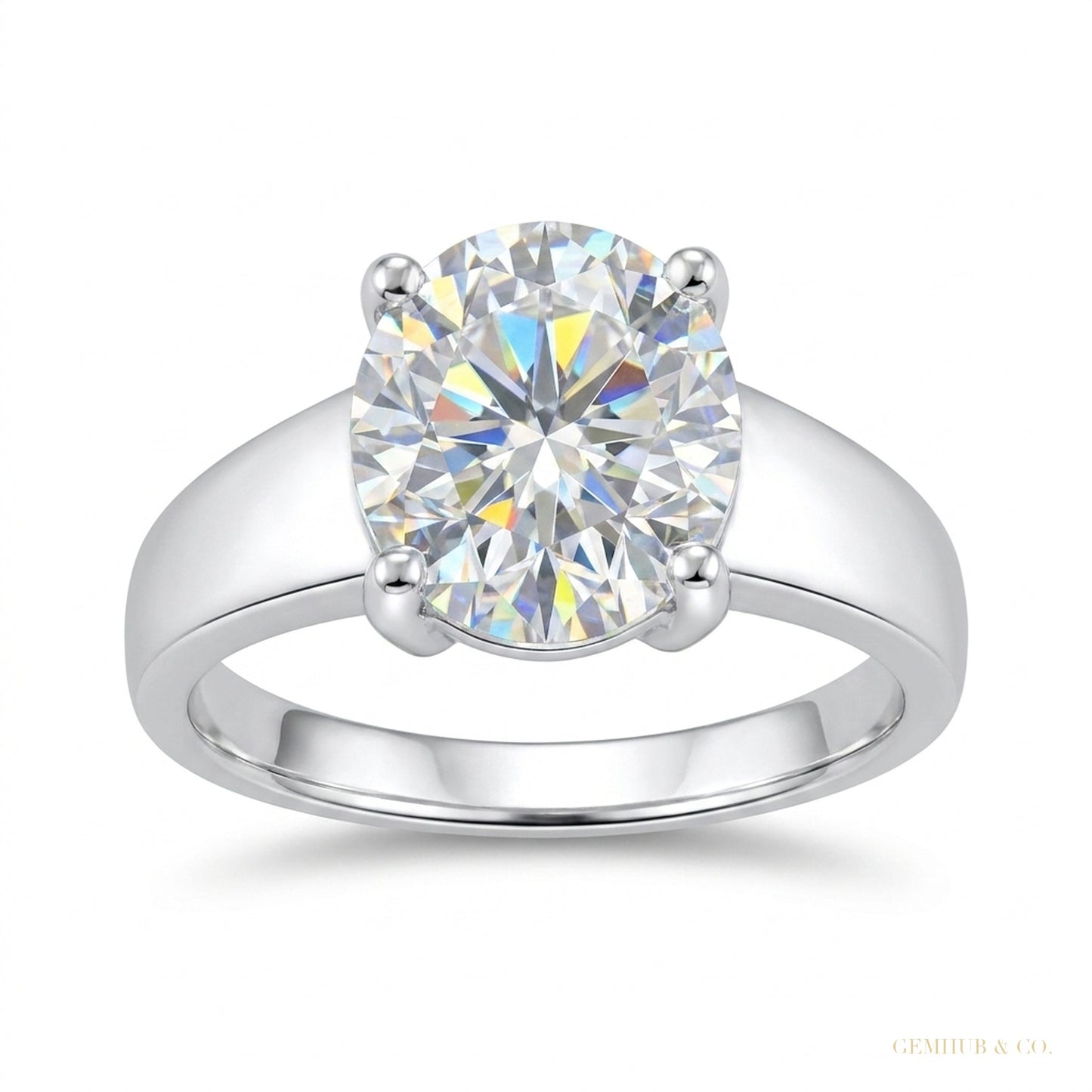 2.50 Cts White Round Cut Certified Moissanite Solitaire Rings 18K Gold Plated Verme 18K Gold Plated – white background main image