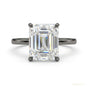 2.52 ct DEW Emerald Cut Certified F VS1 White Moissanite Ring For Lady 18K Gold Plated 18K Gold Plated