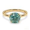 2.55 ct DEW Certified Blue Moissanite Ring – Birthday Gift for Her 18K Gold Plated Verm 18K Gold Plated – white background main image