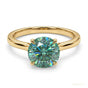 2.55 ct DEW Certified Blue Moissanite Ring – Birthday Gift for Her 18K Gold Plated Verm 18K Gold Plated