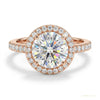2.55 ct DEW Certified Round Cut F VS1 CVD White Moissanite Ring In 18K Gold Plated Verm 18K Gold Plated – white background main image