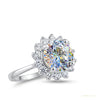 2.55 ct DEW Certified Round Cut White Moissanite Solitaire Ring 18K Gold Plated – white background main image