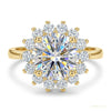 2.55 ct DEW Certified White Round Cut Certified Moissanite Solitaire Ring 18K Gold Plat 18K Gold Plated – white background main image
