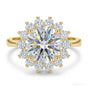 2.55 ct DEW Certified White Round Cut Certified Moissanite Solitaire Ring 18K Gold Plat 18K Gold Plated