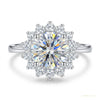 2.55 ct DEW Off White Round Cut Certified Moissanite Solitaire Ring in 18K Gold Plated 18K Gold Plated – white background main image