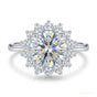 2.55 ct DEW Off White Round Cut Certified Moissanite Solitaire Ring in 18K Gold Plated 18K Gold Plated