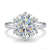 2.55 ct DEW Off White Round Moissanite Ring in Certified Engagement 18K Gold Plated Ver 18K Gold Plated – white background main image