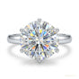 2.55 ct DEW Off White Round Moissanite Ring in Certified Engagement 18K Gold Plated Ver 18K Gold Plated