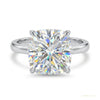 2.60 ct DEW Cushion Cut Off White Moissanite Solitaire Ring in – Rare 18K Gold Plated V 18K Gold Plated – white background main image