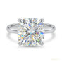 2.60 ct DEW Cushion Cut Off White Moissanite Solitaire Ring in – Rare 18K Gold Plated V 18K Gold Plated