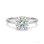 2.65 ct DEW Off White Treated Moissanite Solitaire Ring in – Amazing Gem 18K Gold Plate 18K Gold Plated