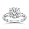 2.70 ct DEW Certified Round Cut White Moissanite Solitaire Ring 18K Gold Plated – white background main image
