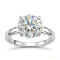 2.70 ct DEW Certified Round Cut White Moissanite Solitaire Ring 18K Gold Plated