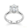 2.70 ct DEW Round Cut White Treated Moissanite Solitaire Ring in Cert 18K Gold Plated V 18K Gold Plated – white background main image