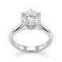 2.70 ct DEW Round Cut White Treated Moissanite Solitaire Ring in Cert 18K Gold Plated V 18K Gold Plated