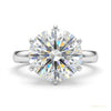 2.80 ct DEW Certified Round Cut White Moissanite Solitaire Ring 18K Gold Plated – white background main image
