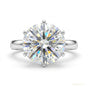 2.80 ct DEW Certified Round Cut White Moissanite Solitaire Ring 18K Gold Plated