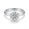 2.80 ct DEW Certified Round Cut White Moissanite Solitaire Ring For Wife 18K Gold Plate 18K Gold Plated – white background main image