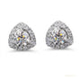 2.80 ct DEW Certified Treated White Moissanite Solitaire Studs Great Shine 18K Gold Pla 18K Gold Plated