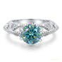 2.90 ct DEW Blue Moissanite Solitaire Ring – Anniversary Gift Idea 18K Gold Plated Verm 18K Gold Plated