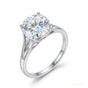 2.90 ct DEW Certified Emerald Cut Solitaire White Moissanite Ring For Women 18K Gold Plated