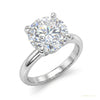 2.90 ct DEW Certified Round Cut F VS1 White Moissanite Ring In For Love 18K Gold Plated – white background main image