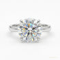 2.90 ct DEW Certified Round Cut Off White Moissanite Ring In 18K Gold Plated