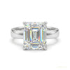 2.90 ct DEW Emerald Cut Certified White Moissanite Ring For Women 18K Gold Plated Verme 18K Gold Plated – white background main image