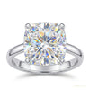 2 ct DEW Certified Cushion Cut Off White Moissanite Solitaire Ring 18K Gold Plated Verm 18K Gold Plated – white background main image