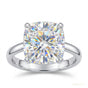 2 ct DEW Certified Cushion Cut Off White Moissanite Solitaire Ring 18K Gold Plated Verm 18K Gold Plated