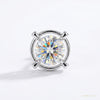 2 ct DEW Certified Treated White Moissanite Solitaire Studs Great Shine 18K Gold Plated – white background main image