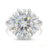 20.50 ct DEW Certified White Moissanite Solitaire Ring – New Year Gift 18K Gold Plated 18K Gold Plated – white background main image