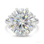 20.50 ct DEW Certified White Moissanite Solitaire Ring – New Year Gift 18K Gold Plated 18K Gold Plated