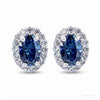 2.00 ct DEW Certified Blue Moissanite Stud Earrings in Gold Vermeil For Women – white background main image