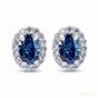 2.00 ct DEW Certified Blue Moissanite Stud Earrings in Gold Vermeil For Women
