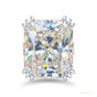 22.70 ct DEW Certified Radiant Cut White Moissanite Solitaire Ring 18K Gold Plated Verm 18K Gold Plated