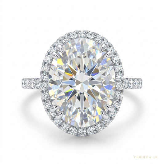 25.50 ct DEW Certified White Moissanite Solitaire Ring in – Gift for Dad 18K Gold Plate 18K Gold Plated – white background main image