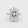 25.70 ct DEW Bold Moissanite Statement Ring Rare Luxury Gift for Her 18K Gold Plated Ve 18K Gold Plated – white background main image