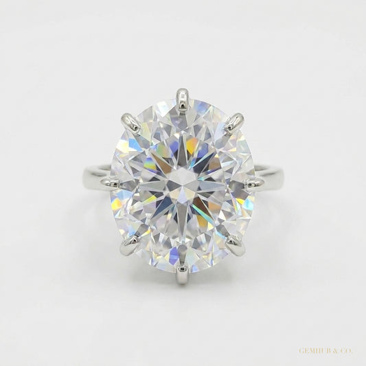 25.70 ct DEW Bold Moissanite Statement Ring Rare Luxury Gift for Her 18K Gold Plated Ve 18K Gold Plated – white background main image