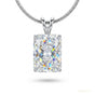 2.50 ct DEW Certified Radiant Cut White Moissanite Pendant In Vermeil 925 Silver