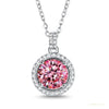 2.50 ct DEW Certified Pink Moissanite Pendant in Gold Vermeil Gift for Birthday – white background main image