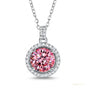 2.50 ct DEW Certified Pink Moissanite Pendant in Gold Vermeil Gift for Birthday