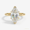 26.20 ct DEW Certified Emerald Cut Solitaire Big Moissanite Ring 18K Gold Plated Vermei 18K Gold Plated – white background main image