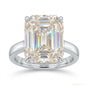 27.50 ct DEW Certified Emerald Cut White Moissanite Solitaire Ring in Gold Vermeil