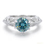 2.90 ct DEW Certified Round Cut Blue Moissanite Solitaire Ring Gold Vermeil