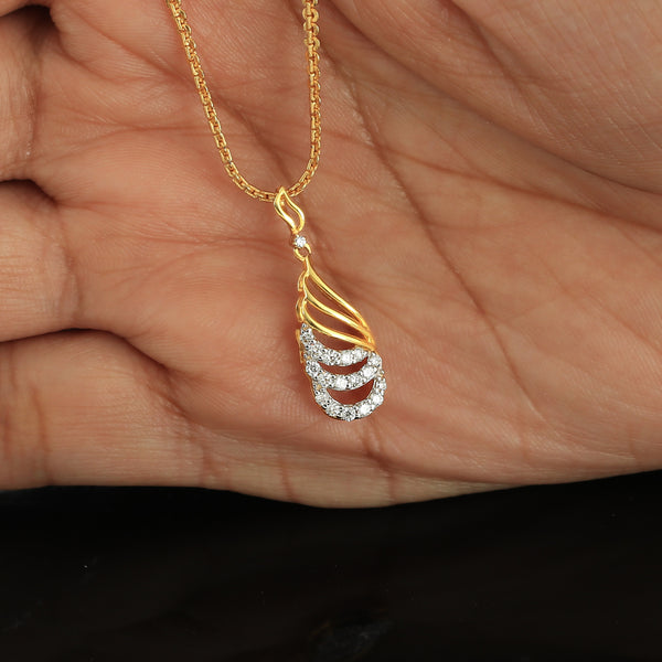 Luxury 18K Gold Pendant  0.26 Ct Natural Diamond Jewelry IGI Certified Jewelry