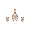 0.58 Ct.18KT Rose Gold Pendant And Earrings Set with  Natural Diamonds, IGI Cert